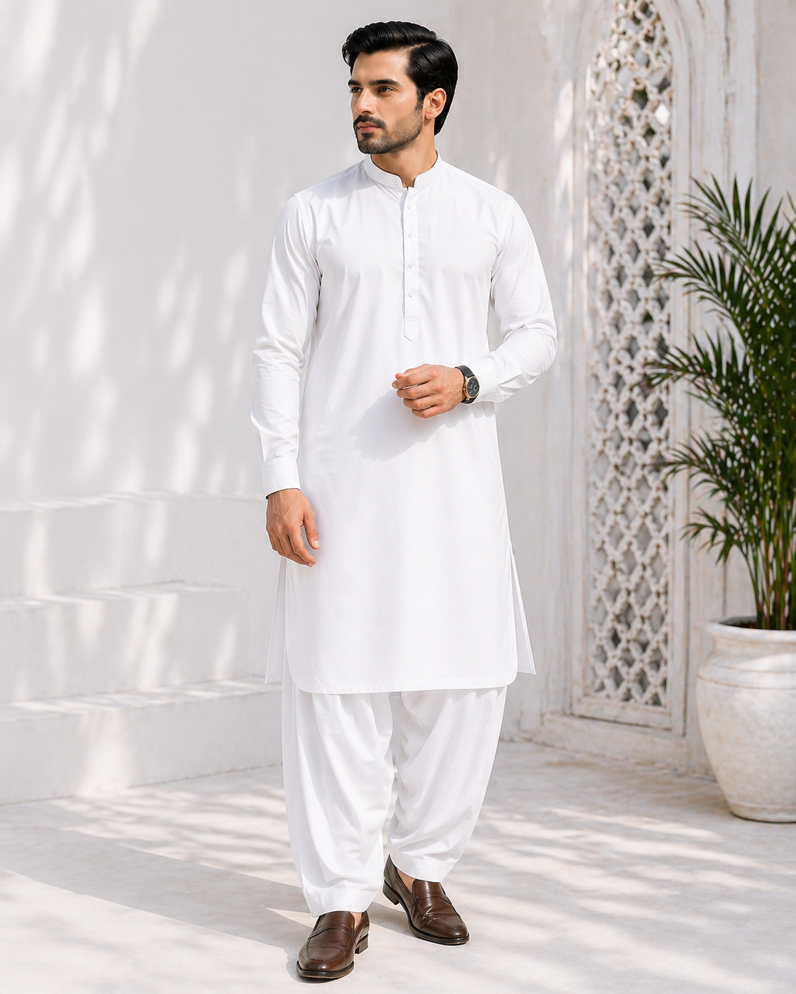 Chancellor Kalaf Cotton Latha, Gold Leaf Silver Finish. Special Edition