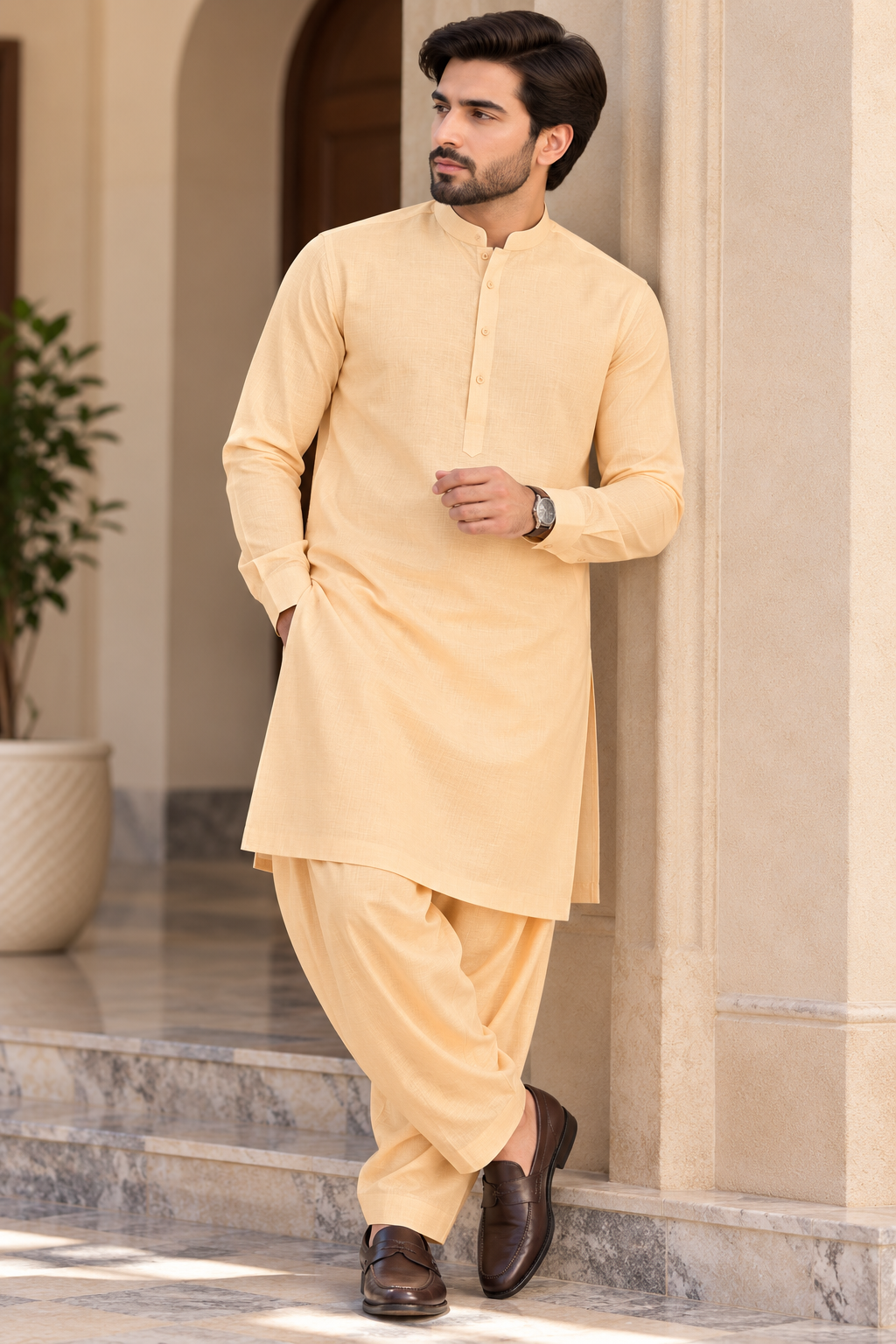 ALLA WASYA Premium Karandi - OFF WHITE - CREAM COLOR