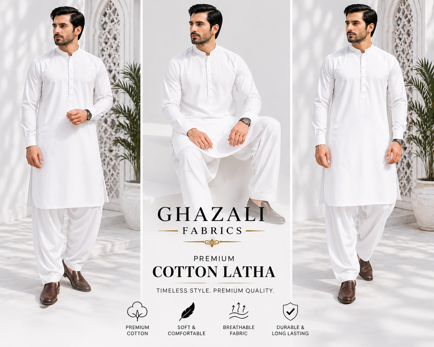 Chancellor Kalaf Cotton Latha, Gold Leaf Silver Finish. Special Edition