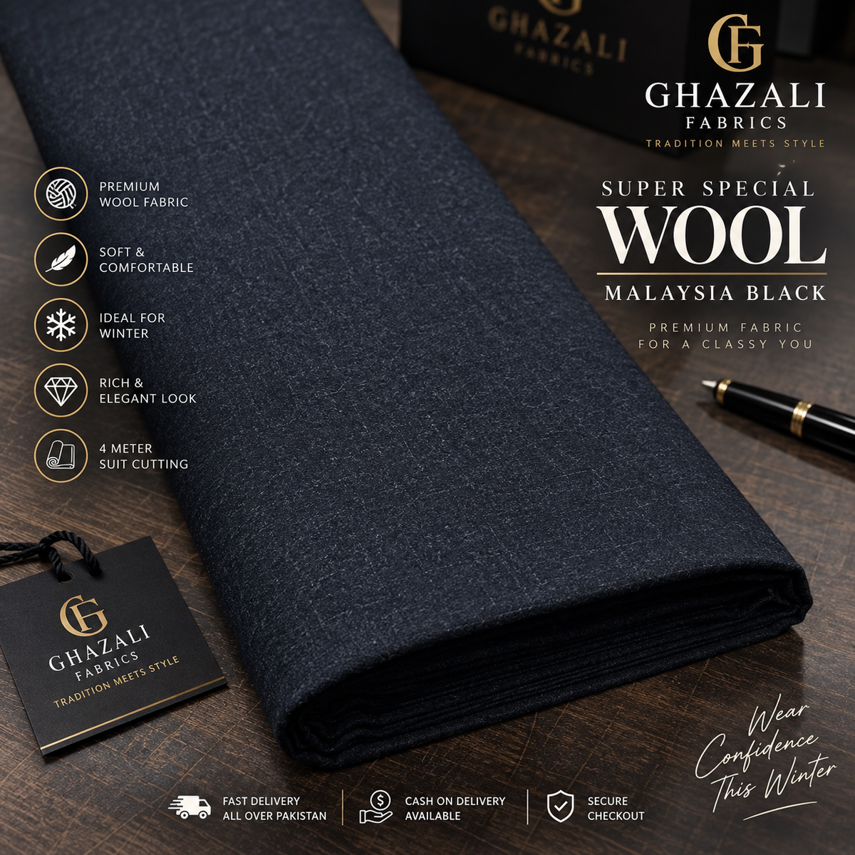 Super special Wool | Malaysia Black